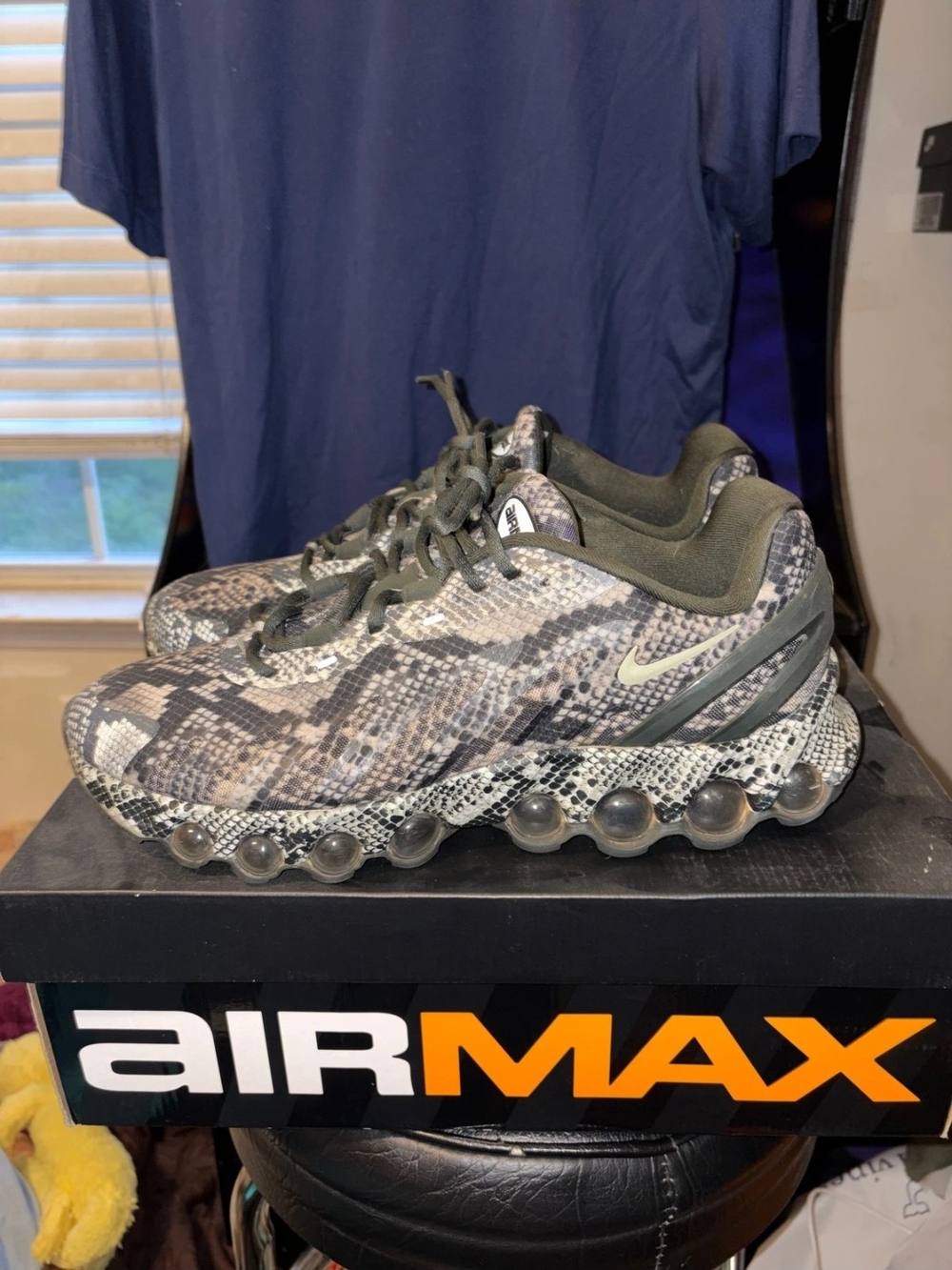 Nike Air Max Snake-Print Sneakers - Olive/Gray